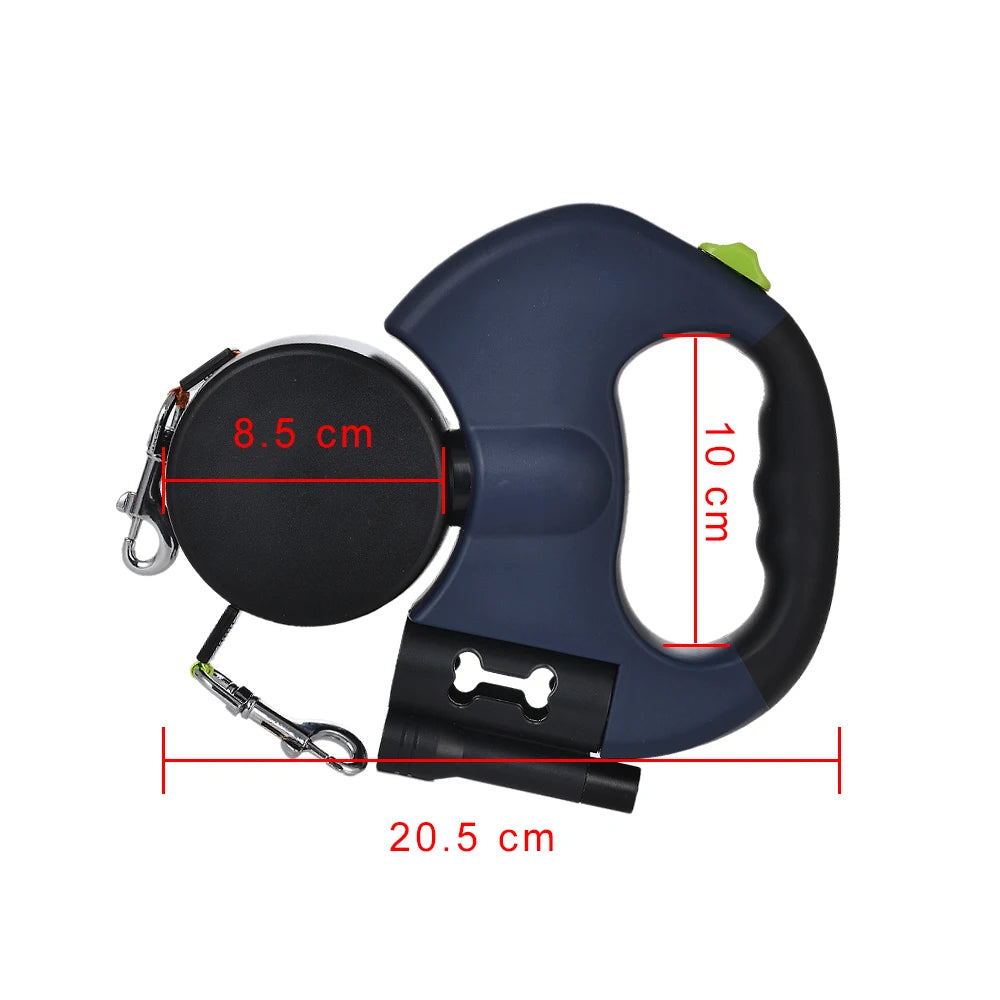 Dog Dual Pet Leash For Small Dogs Reflective Lead 360 Swivel No Tangle Double Dog Walking Leash With Lights
