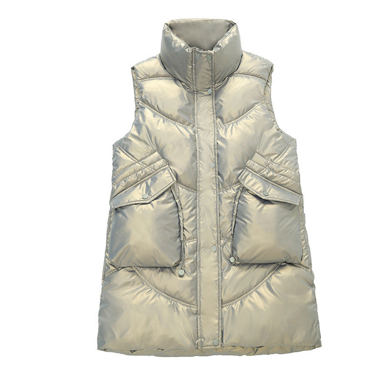 Glossy Disposable Down Cotton Vest Women