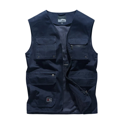 Premium Men's Casual Sleeveless Vest With Multi Pockets Waistcoat