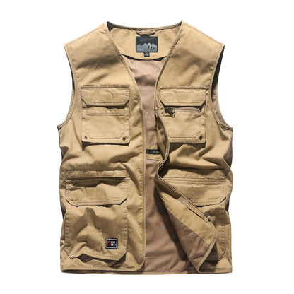 Premium Men's Casual Sleeveless Vest With Multi Pockets Waistcoat