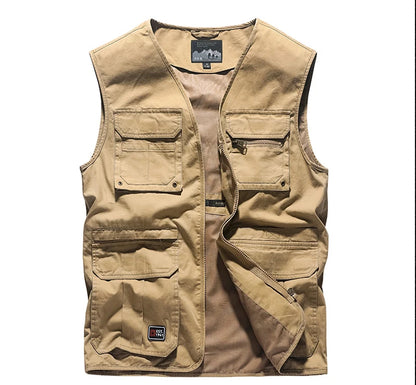 Premium Men's Casual Sleeveless Vest With Multi Pockets Waistcoat