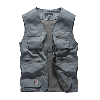 Premium Men's Casual Sleeveless Vest With Multi Pockets Waistcoat