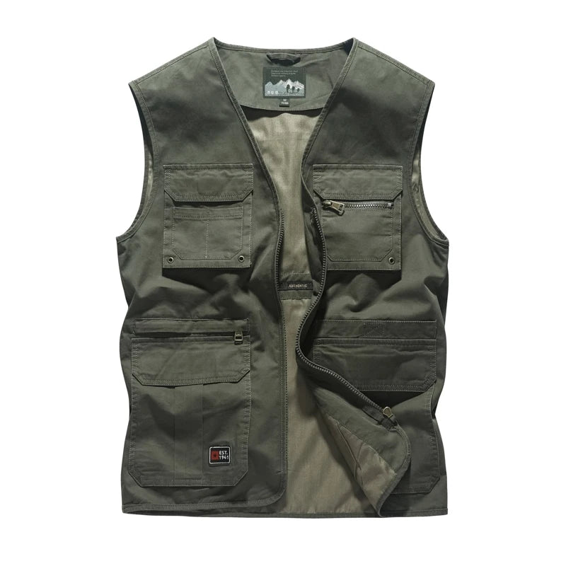 Premium Men's Casual Sleeveless Vest With Multi Pockets Waistcoat