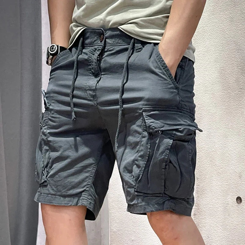 Men's Cargo Shorts Half Combat Male Bermuda Short Pants Solid Comfortable