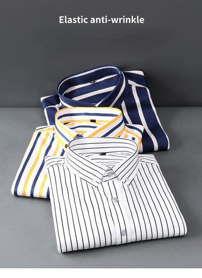 Men's Striped Shirt Long Sleeve Slim Fit Regular Fit