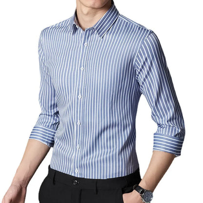 Men's Striped Shirt Long Sleeve Slim Fit Regular Fit