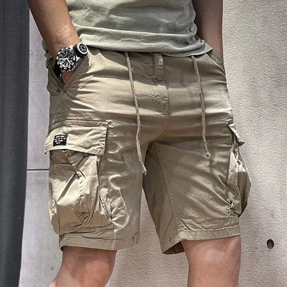 Men's Cargo Shorts Half Combat Male Bermuda Short Pants Solid Comfortable