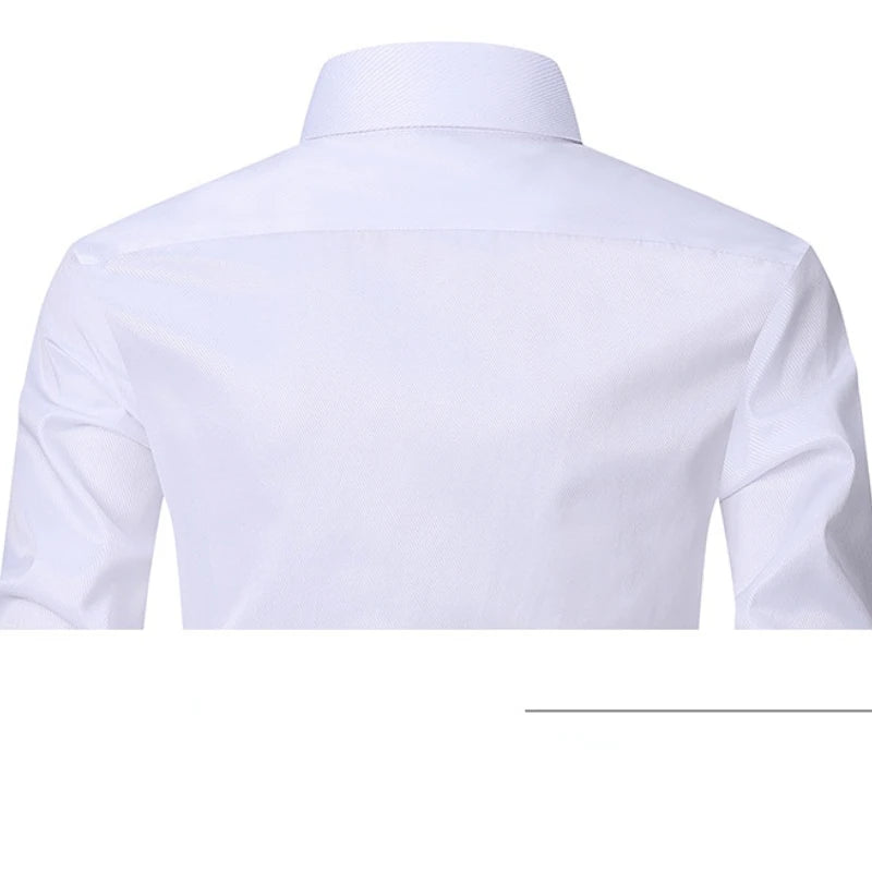 Men's  Formal Long Sleeve Shirt Anti-Wrinkle No-Ironing Elasticity Slim Fit