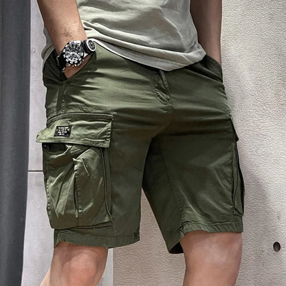 Men's Cargo Shorts Half Combat Male Bermuda Short Pants Solid Comfortable