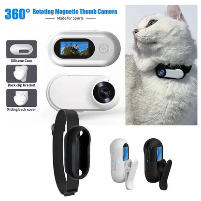 Wireless PET'S Collar Camera No WiFi Needed Mini Body Cam HD 1080P