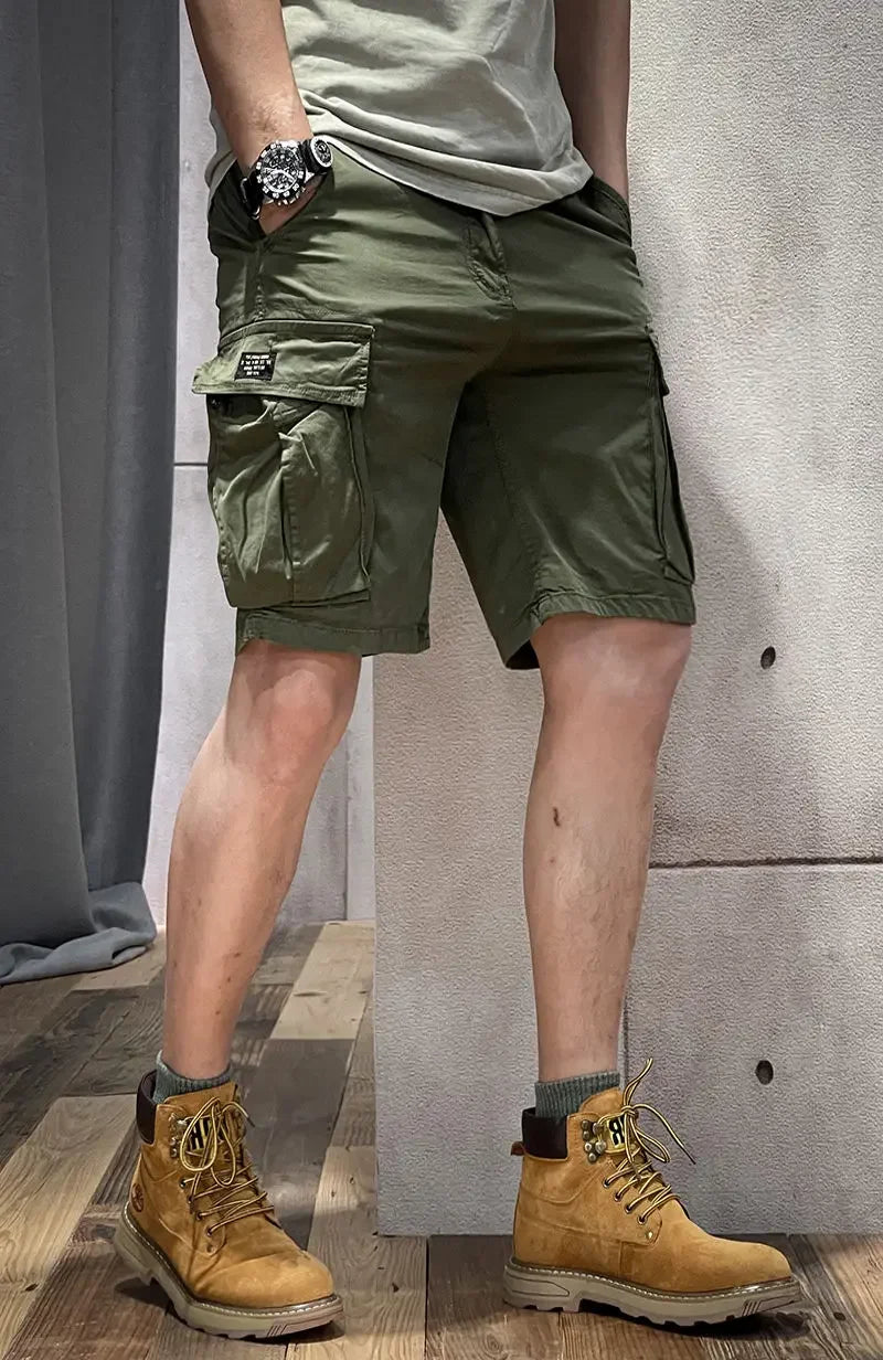 Men's Cargo Shorts Half Combat Male Bermuda Short Pants Solid Comfortable