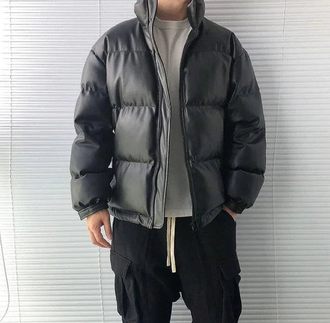 Premium fleece Jacket Collared Male Padded Coats Y2k Fashion Padding Korea Parkas Winter Korean Clothing  Style