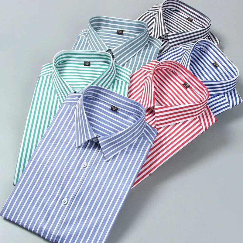 Men's Striped Shirt Long Sleeve Slim Fit Regular Fit