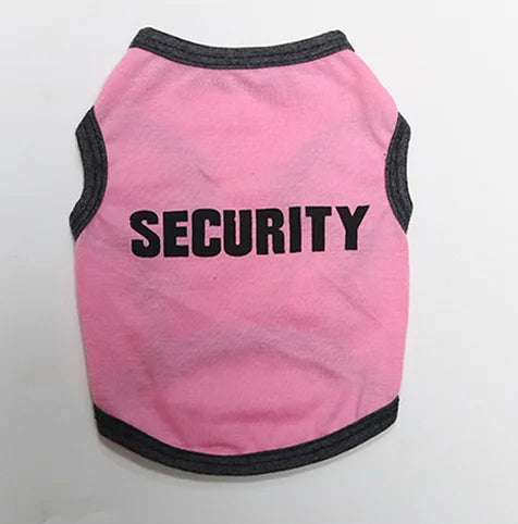 Security Guard Suit Cosplay Dog Clothes Black Elastic Vest Puppy Apparel Costumes for Dogs Cats