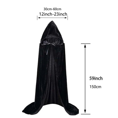 Halloween Pleuche Velvet Coat Cape Hooded Medieval Costume Witcher Vampire Halloween Cosplay Costume