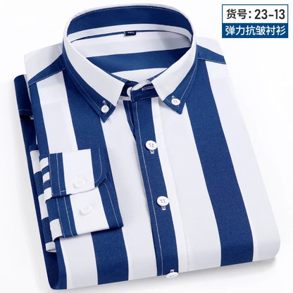 Men's Striped Shirt Long Sleeve Slim Fit Regular Fit