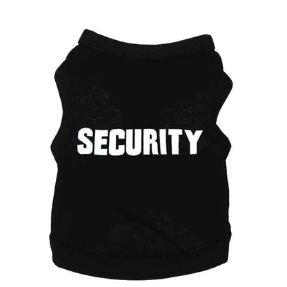 Security Guard Suit Cosplay Dog Clothes Black Elastic Vest Puppy Apparel Costumes for Dogs Cats