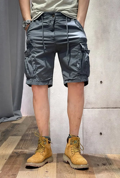 Men's Cargo Shorts Half Combat Male Bermuda Short Pants Solid Comfortable