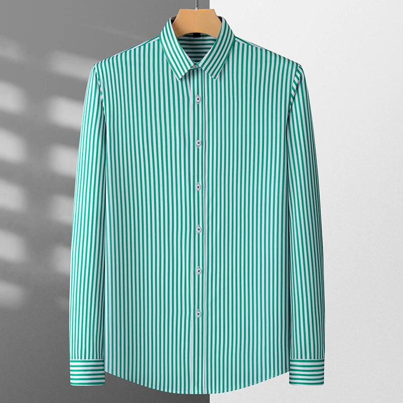 Men's Striped Shirt Long Sleeve Slim Fit Regular Fit