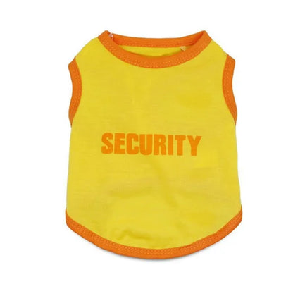 Security Guard Suit Cosplay Dog Clothes Black Elastic Vest Puppy Apparel Costumes for Dogs Cats