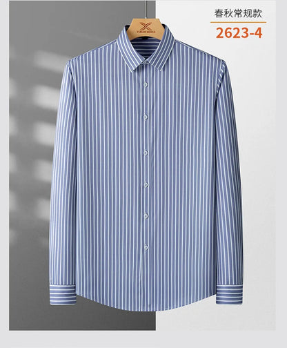 Men's Striped Shirt Long Sleeve Slim Fit Regular Fit