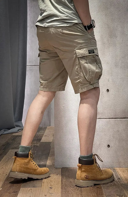 Men's Cargo Shorts Half Combat Male Bermuda Short Pants Solid Comfortable