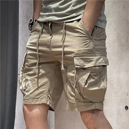 Men's Cargo Shorts Half Combat Male Bermuda Short Pants Solid Comfortable