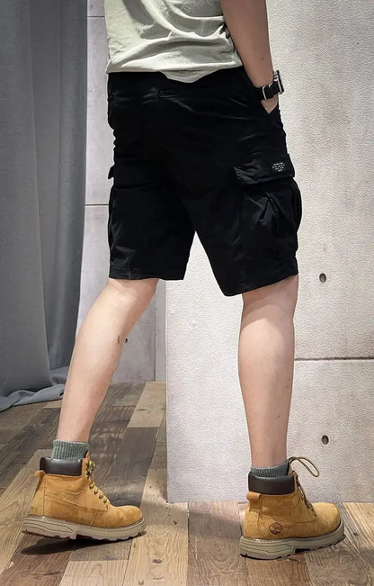 Men's Cargo Shorts Half Combat Male Bermuda Short Pants Solid Comfortable