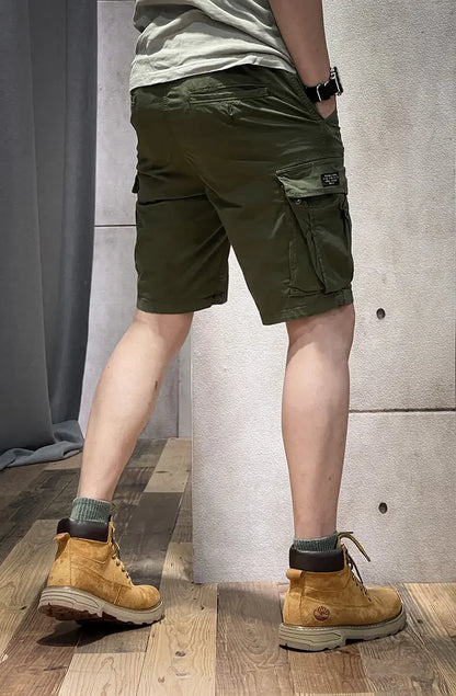 Men's Cargo Shorts Half Combat Male Bermuda Short Pants Solid Comfortable