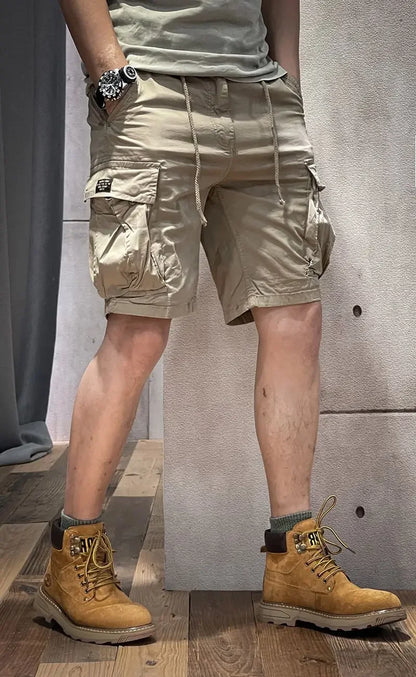 Men's Cargo Shorts Half Combat Male Bermuda Short Pants Solid Comfortable