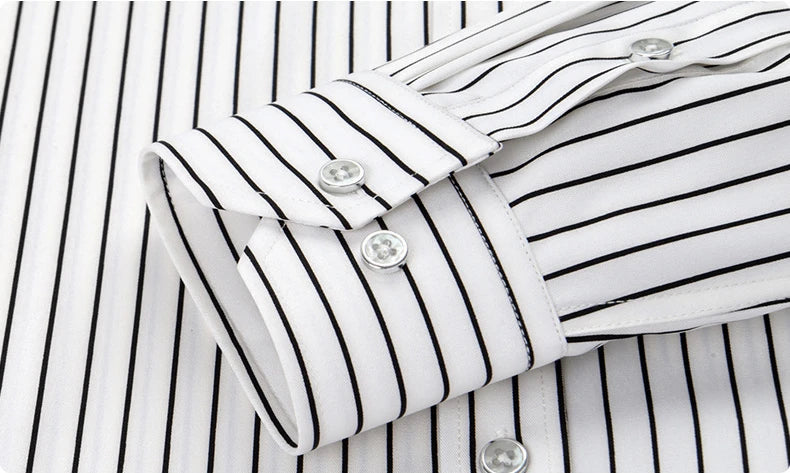 Men's Striped Shirt Long Sleeve Slim Fit Regular Fit