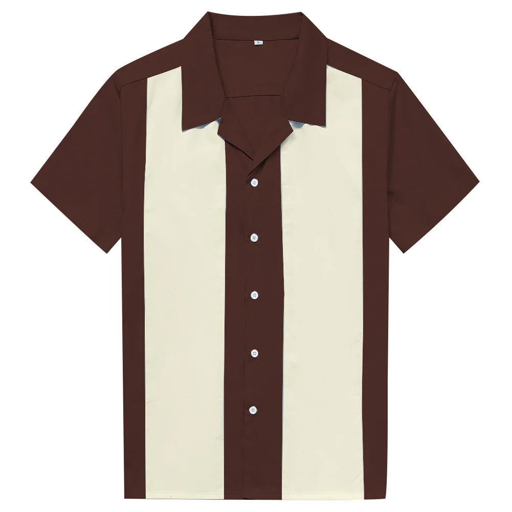 Vertical Striped Polo Shirt Men Short Sleeve Cotton Summer