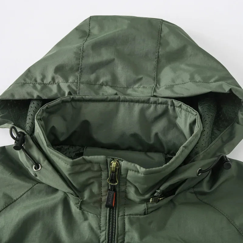 Mountaineering Hooded Windproof  Jacket Casual Coat Outdoor Large Jacket Windbreaker Jackets