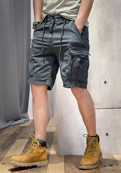 Men's Cargo Shorts Half Combat Male Bermuda Short Pants Solid Comfortable