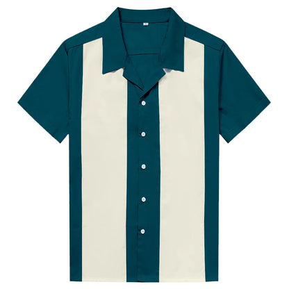 Vertical Striped Polo Shirt Men Short Sleeve Cotton Summer