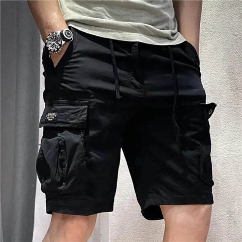 Men's Cargo Shorts Half Combat Male Bermuda Short Pants Solid Comfortable