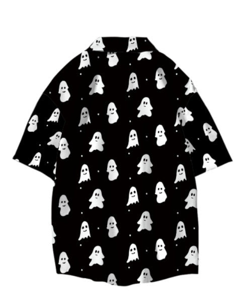 High Street Ghost 3D Printed Short-sleeved Shirt Men